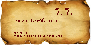 Turza Teofánia névjegykártya